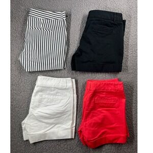 Express Womens Shorts Bundle 4 Pairs Black White Red Stripe Size 4